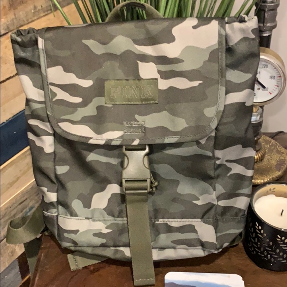 Pink camo back pack